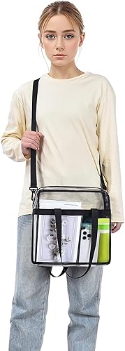 Vista 135 de Oraben Bolsa transparente transparente aprobada para estadios de 12 x 6 x 12 pulgadas, bolsa de estadio para trabajo, juegos deportivos, gimnasio