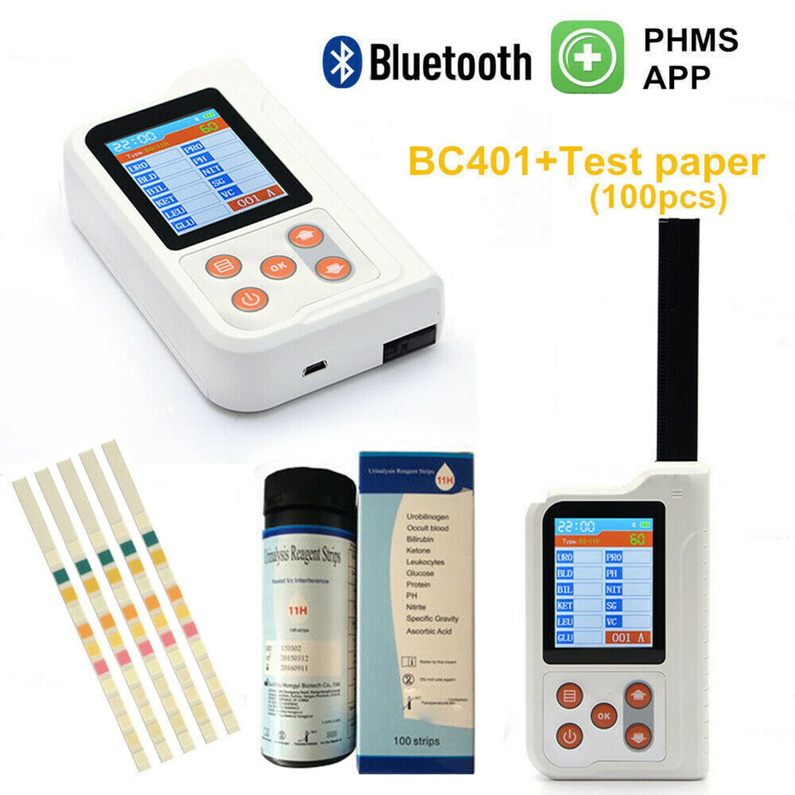 Analizzatore digitale delle urine per ospedali, cliniche e case - 11 strumenti di analisi delle urine di routine con strisce reattive del pH, strisce reattive domestiche