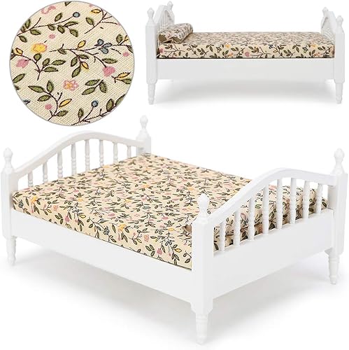 Miniatura 6 de 112 Mini cama de casa de muñecas de madera pulida casa de muñecas en miniatura dormitorio muebles modelo conjunto accesorio muñeca accesorios