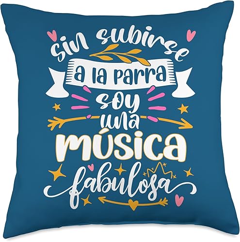 UNA Música Fabulosa Profesora Mujer Regalos Originales Throw Pillow, 18x18, Multicolor