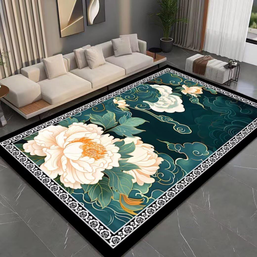 Tapis minimaliste et abstrait lavable avec envers antidérapant pour déco moderne