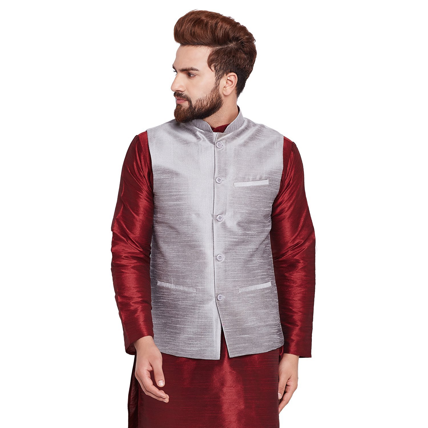 abh lifestyle Men's Silk blend waistcoat set-picture-42