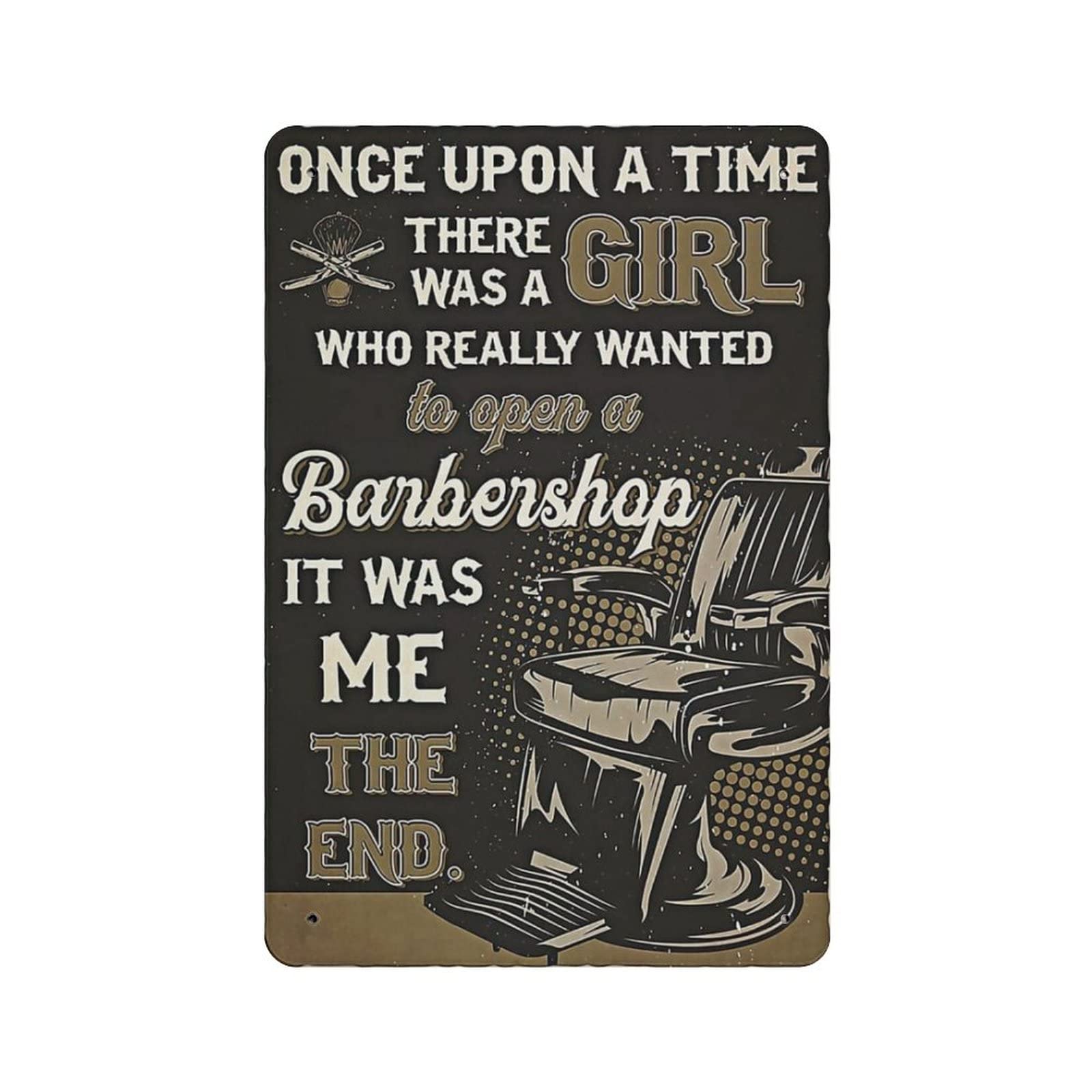 AOOEDM A Girl Really Wanted To Open A Barbershop Metal Sign for Home Coffee Garage Wall Decor Vintage Poster Bar Signs for Home Bar Retro Metal Tin Sign