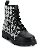 KARL LAGERFELD Women's Makenzie Lace Up Combat Boot with Pins