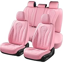 Coverado Car Seat Covers Full Set, Pink Seat Covers, Waterproof Car Seat Cover, Car Seat Cushion, Car Seat Covers Front Seats Back Seat Covers, Car Seat Protector Universal Fit Most Cars