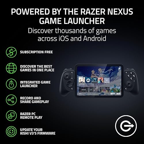 Vista 9 de Razer Kishi V3 Pro Gaming Controller for iPhone 15, 16, 17 Series, Android & iPad mini up to 8": Full Sized TMR Thumbsticks - Back Buttons - PC