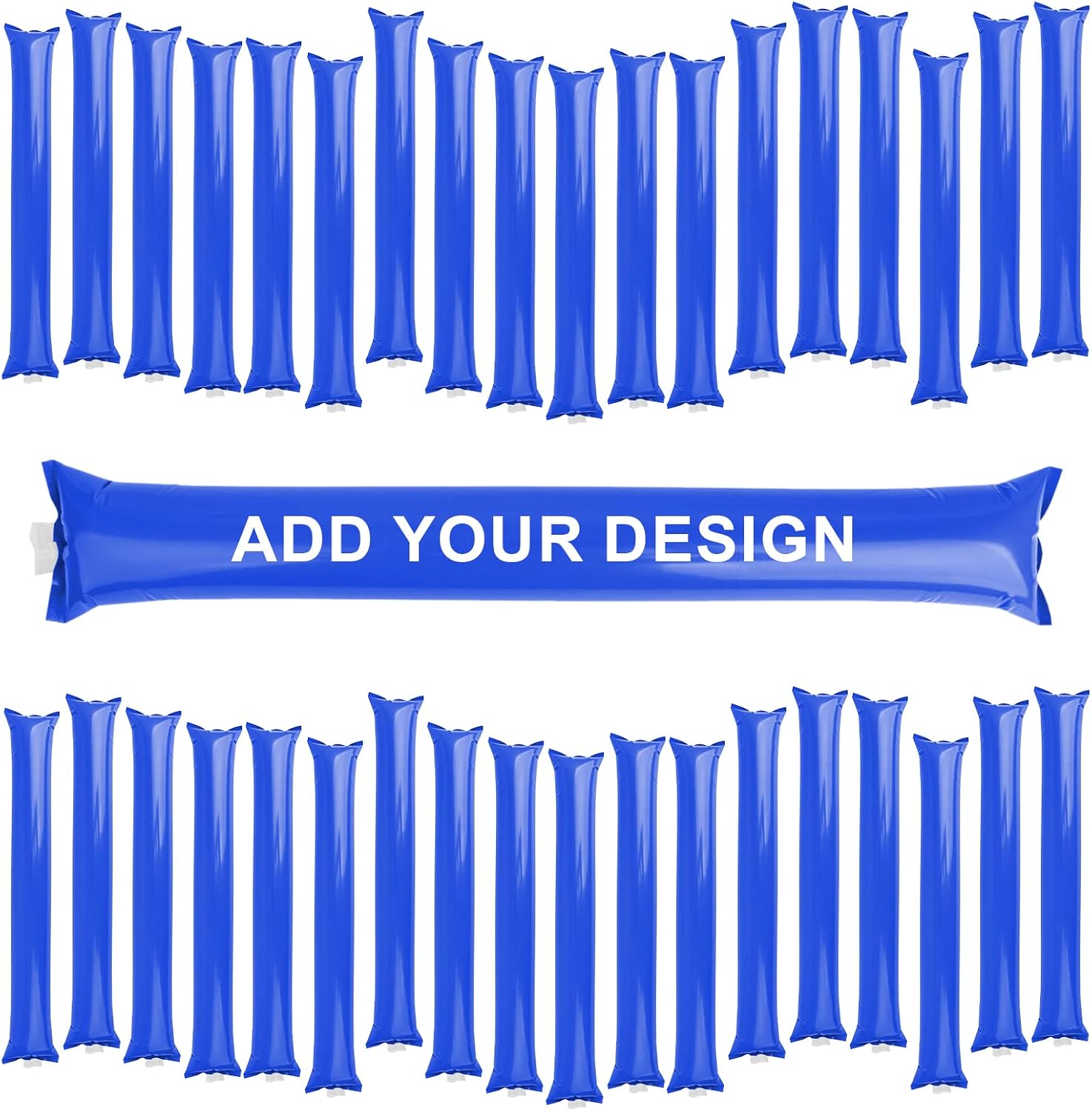 TopTie Custom 100Pair Thunder Sticks Noise Maker Inflatable Bambam Cheering Clappers 23-1/2 x 4 Inch - Red