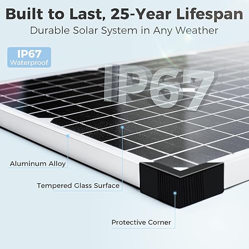 Miniatura 3 de Voltset Kit de panel solar de 30 W 12 V con controlador MPPT, cargador de batería solar, panel solar impermeable con soporte de montaje ajustable