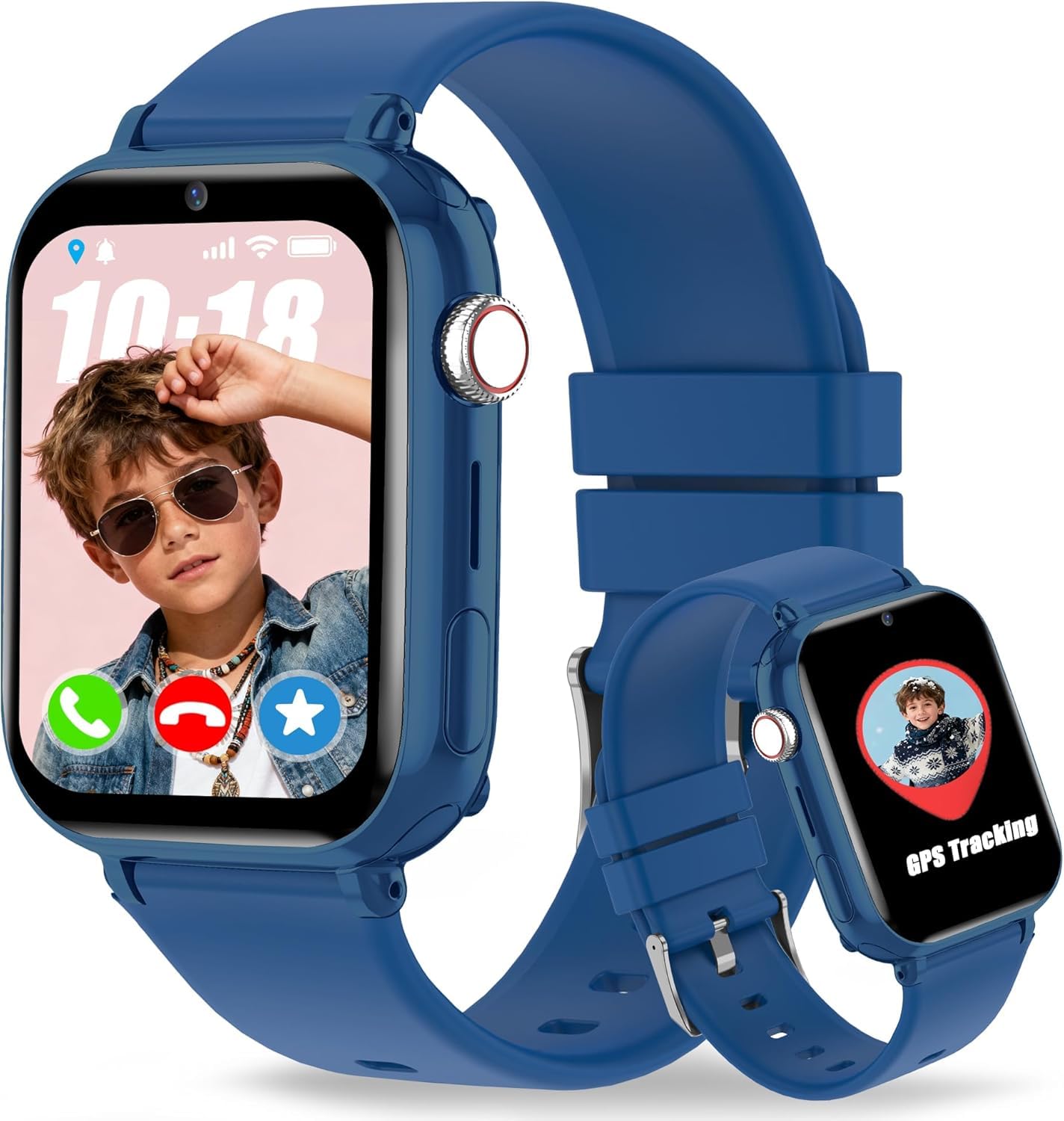 Smartwatch Bambini 4G GPS Videochiamate SOS Voce Chat Fotocamera Regali | posizione in tempo reale, chat familiare, modalità scuola, telefono, giochi, ip68, sveglia, compleanno ragazza ragazzo