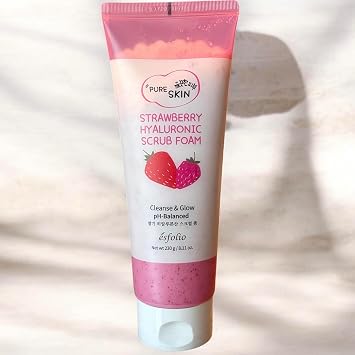 Esfolio Pure Skin Strawberry Hyaluronic Scrub Foam, 8.11 fl oz