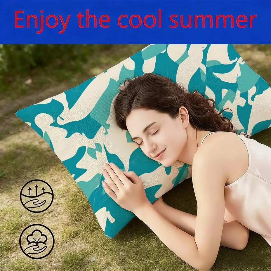 Housse de coussin de jardin 40x80 turquoise lavable et résistante pour extérieur - 4