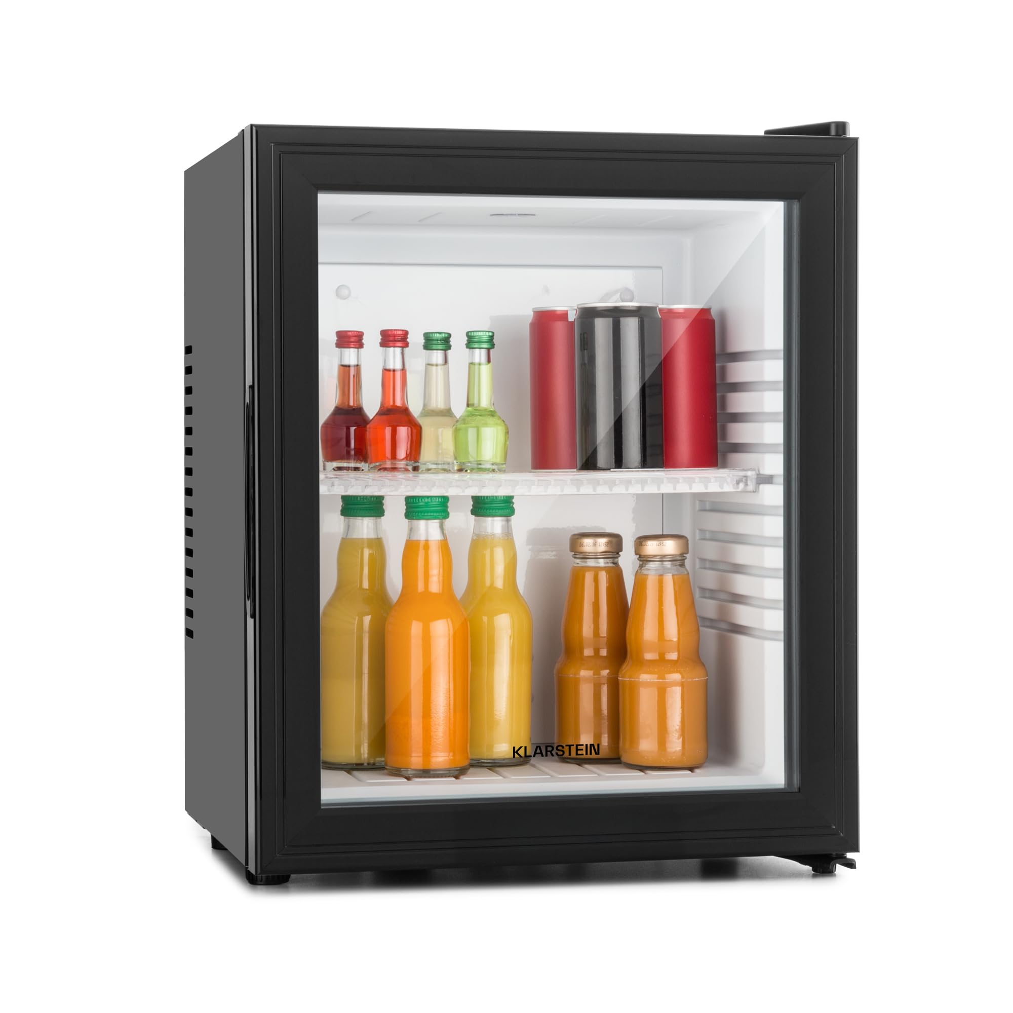 Klarstein Mini Kühlschrank mit Glastüre 23L 5-15°C, leise, verstellbare Ablagen
