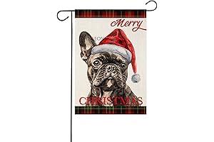Whimsical Christmas Decor: Charming French Bulldog Garden Flag