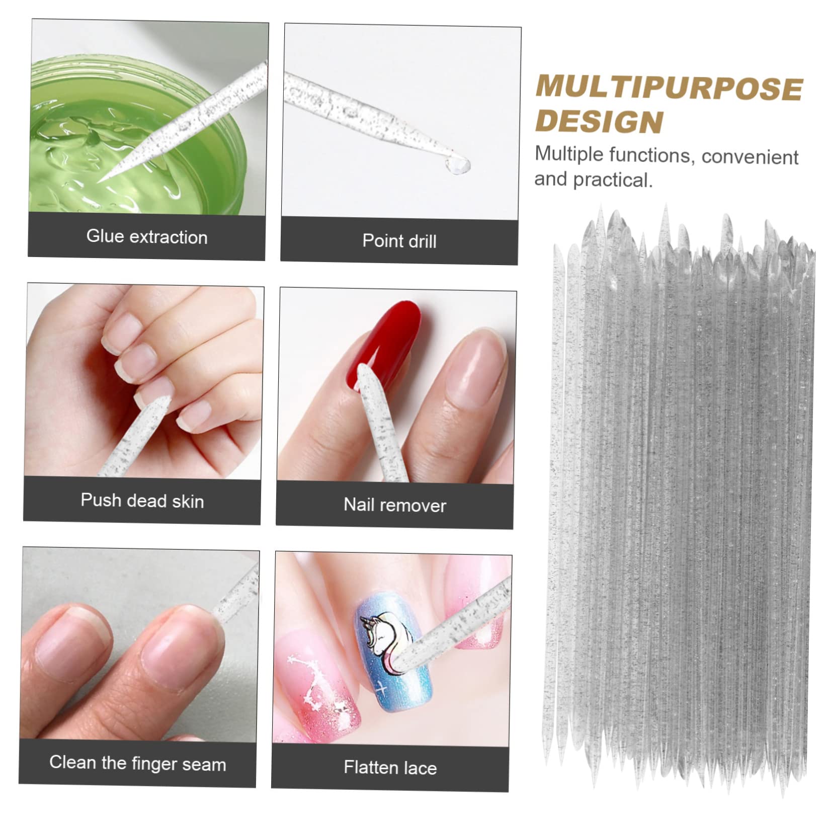 Ipetboom Cuticle Pusher Remover Nail Art Drill Stick Cuticle Clipper Nail Cleaner Tool Manicure Kit