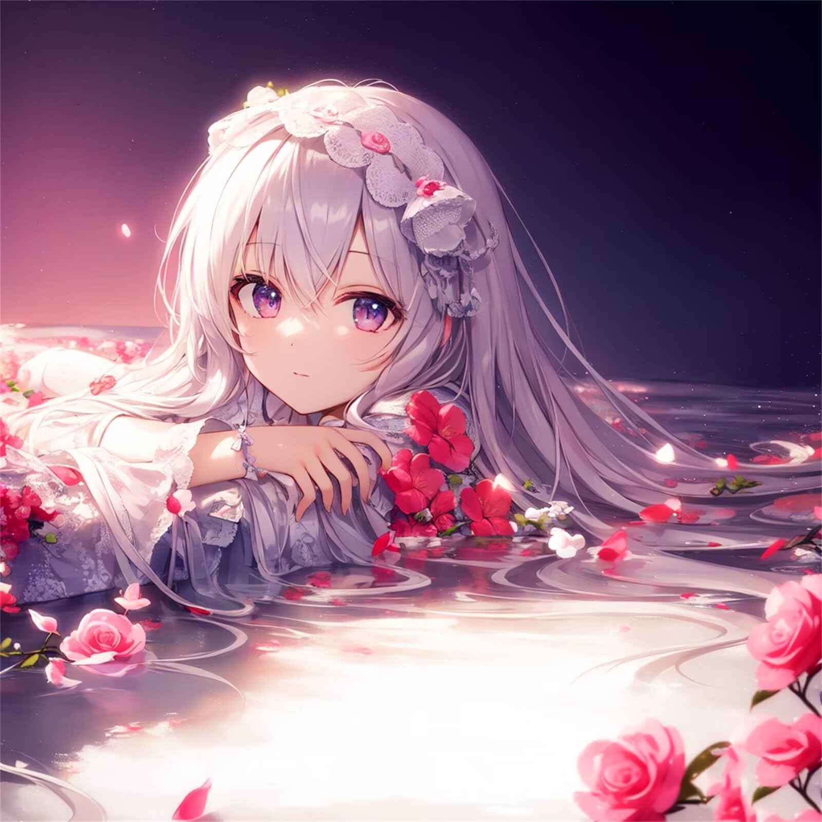 アート・写真 薔薇の少女 ダイヤモンドアート
