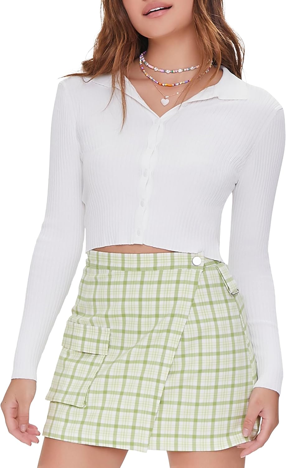 Forever 21 Womens Plaid Mini Skirt