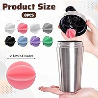 Vista 2 de 8 bolas agitadoras para botella, bola mezcladora de proteínas de plástico, 8 bolas coloridas para agitar, bolas de repuesto, fácil de limpiar