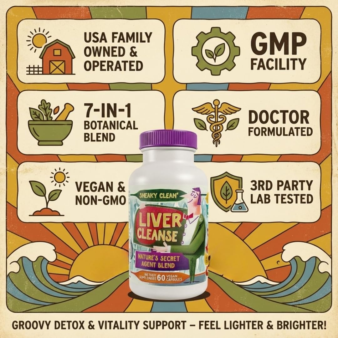 Liver Cleanse Support Supplement w Organic Milk Thistle - Nature's Secret Agent Blend - 60 Vegan Capsules