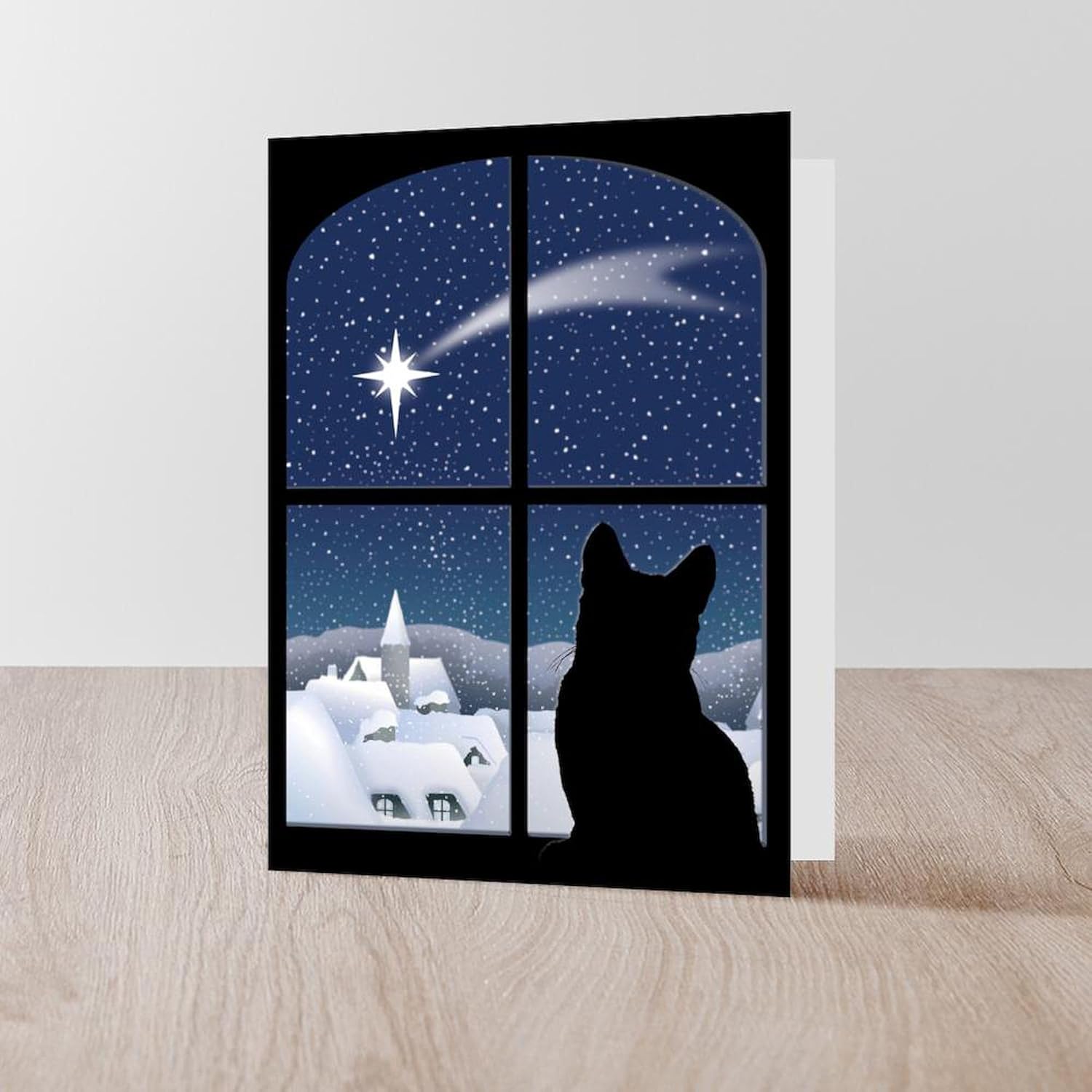 CafePress Silent Night Christmas Cards (Pk Of 10) Folded Greeting Cards (10-pack) Glossy