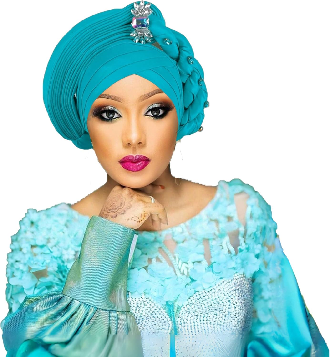 Raw Silk Headtie Already Made African Autogele Women's Turban Cap Nigeria Wedding Auto Geles Fashion Headbands Head Wraps