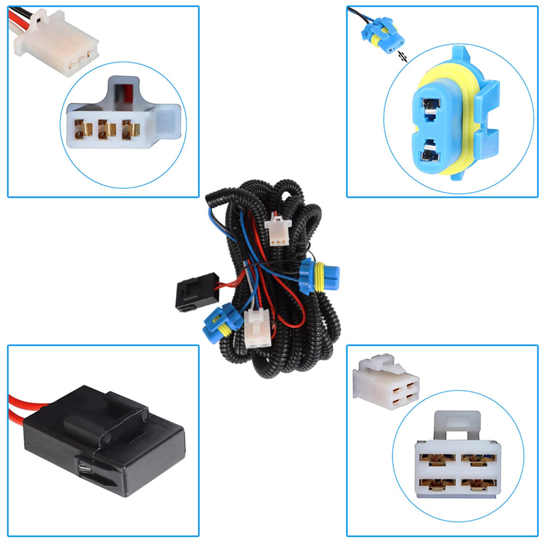 Waltyotur 1 Pair Fog Lights Assembly Replacement For 2017-2020 Chevy Trax Clear Lens With Bulbs