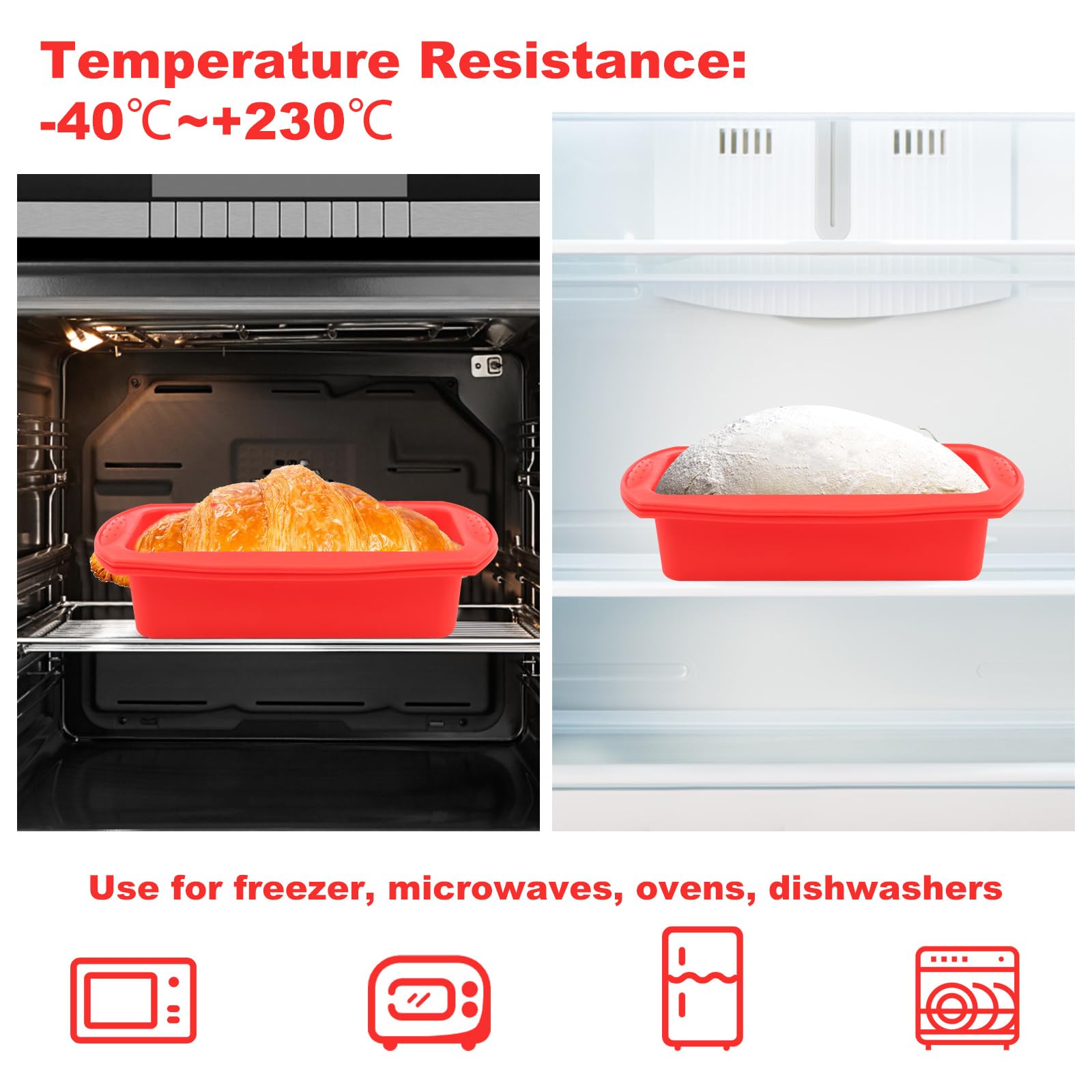 Stampo Plumcake In Silicone - 2 Pezzi, Antiaderente, Per Forno E Microonde | Ideale Per Pane, Torte E Brownies