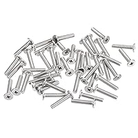 Vista 16 de Uxcell M3-0.5 x 4 mm 50 piezas Tornillos de cabeza plana redonda 304 Acero inoxidable Phillips Drive Tornillos de máquina Herramienta de sujeción