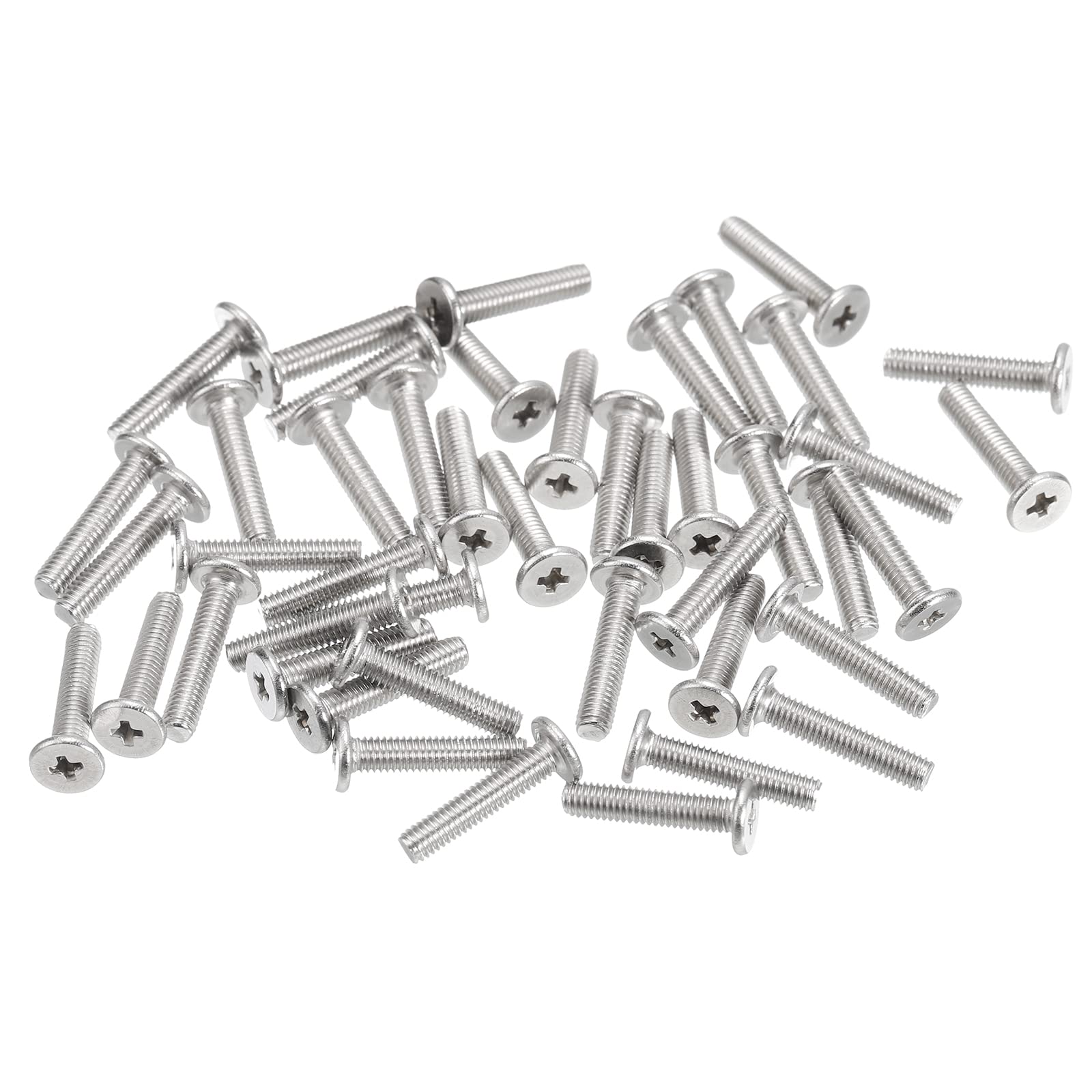 uxcell M3-0.5 x 14mm 100Pcs Flat Round Head Screws 304 Stainless Steel Phillips Drive Machine Screws Hardware Fastener for Furniture Connection-image-31