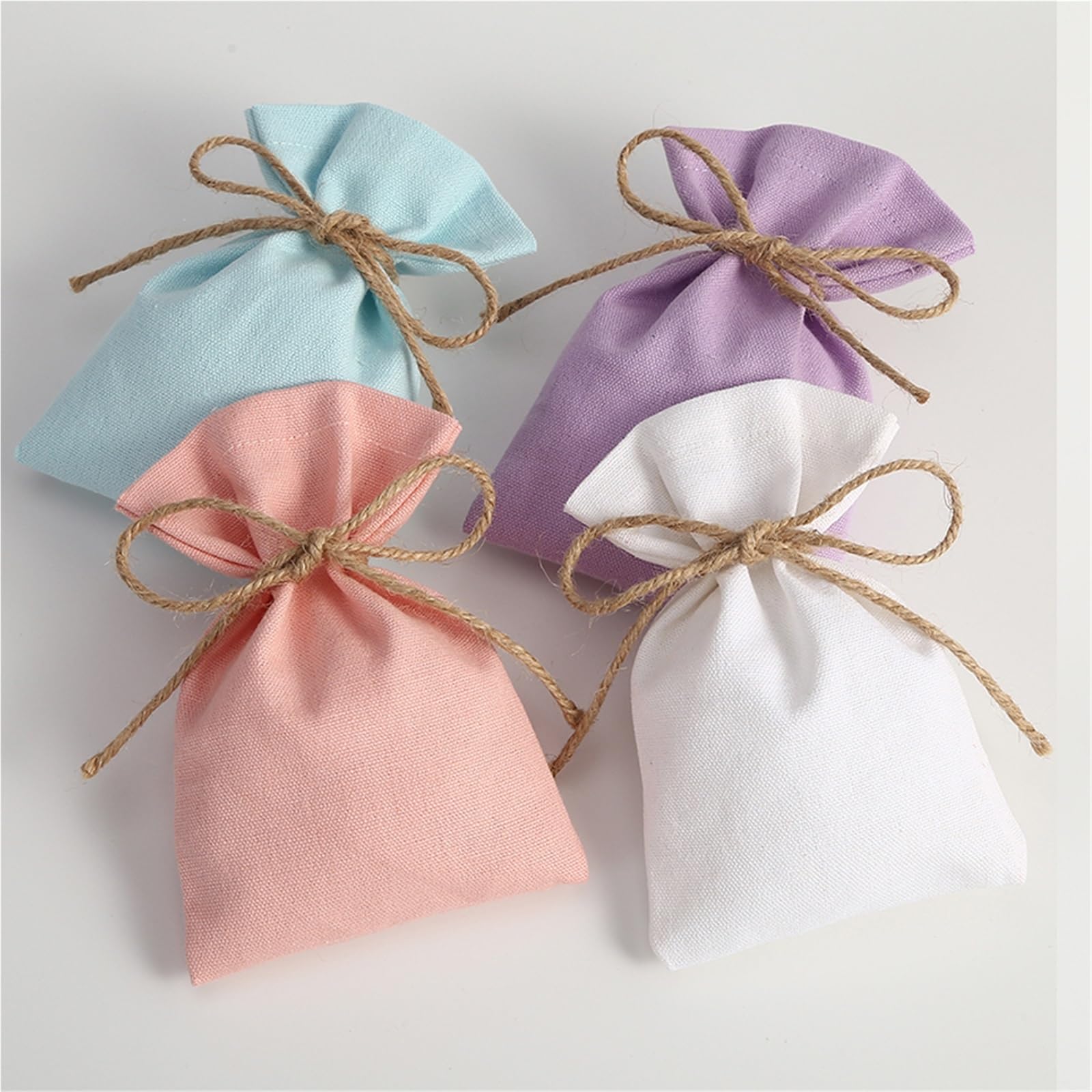 Pochon Tissu Sac en toile de jute coton avec cordon serrage, 50 pièces