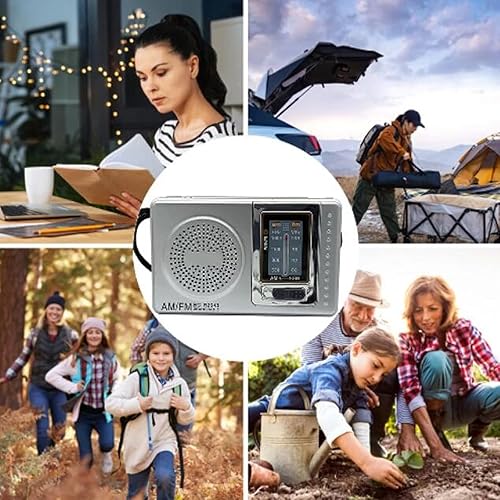 Miniatura 3 de Radio portátil  AMFM 2AA funciona con pilas con recepción de largo alcance para uso en interiores y exteriores y de emergencia, radio con altavoz y