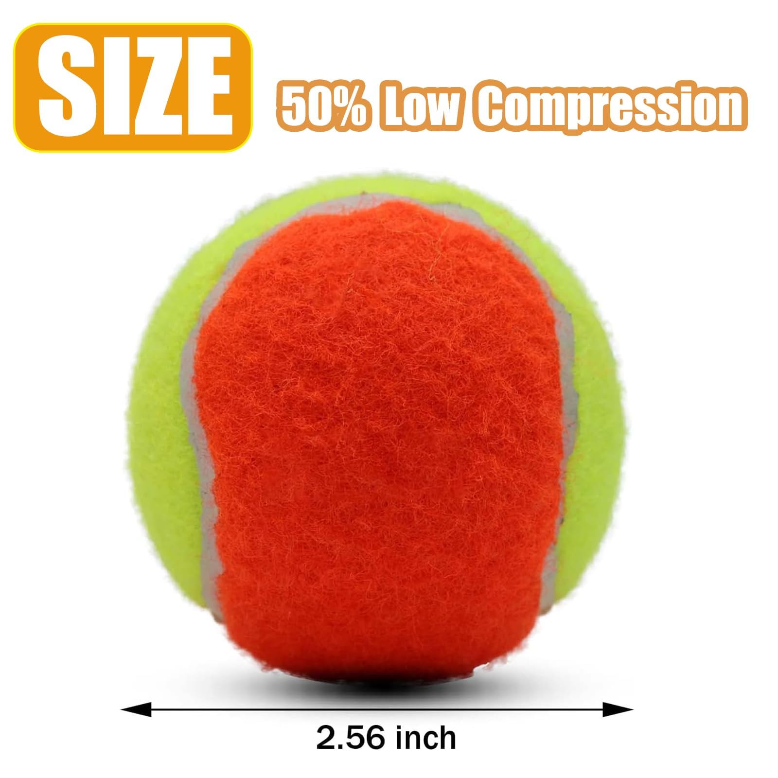 Tennisbälle mit geringer Kompression, Bühnentrainingsbälle für Anfänger und Kinder, mit Netztasche für einfachen Transport, perfekt zum Üben