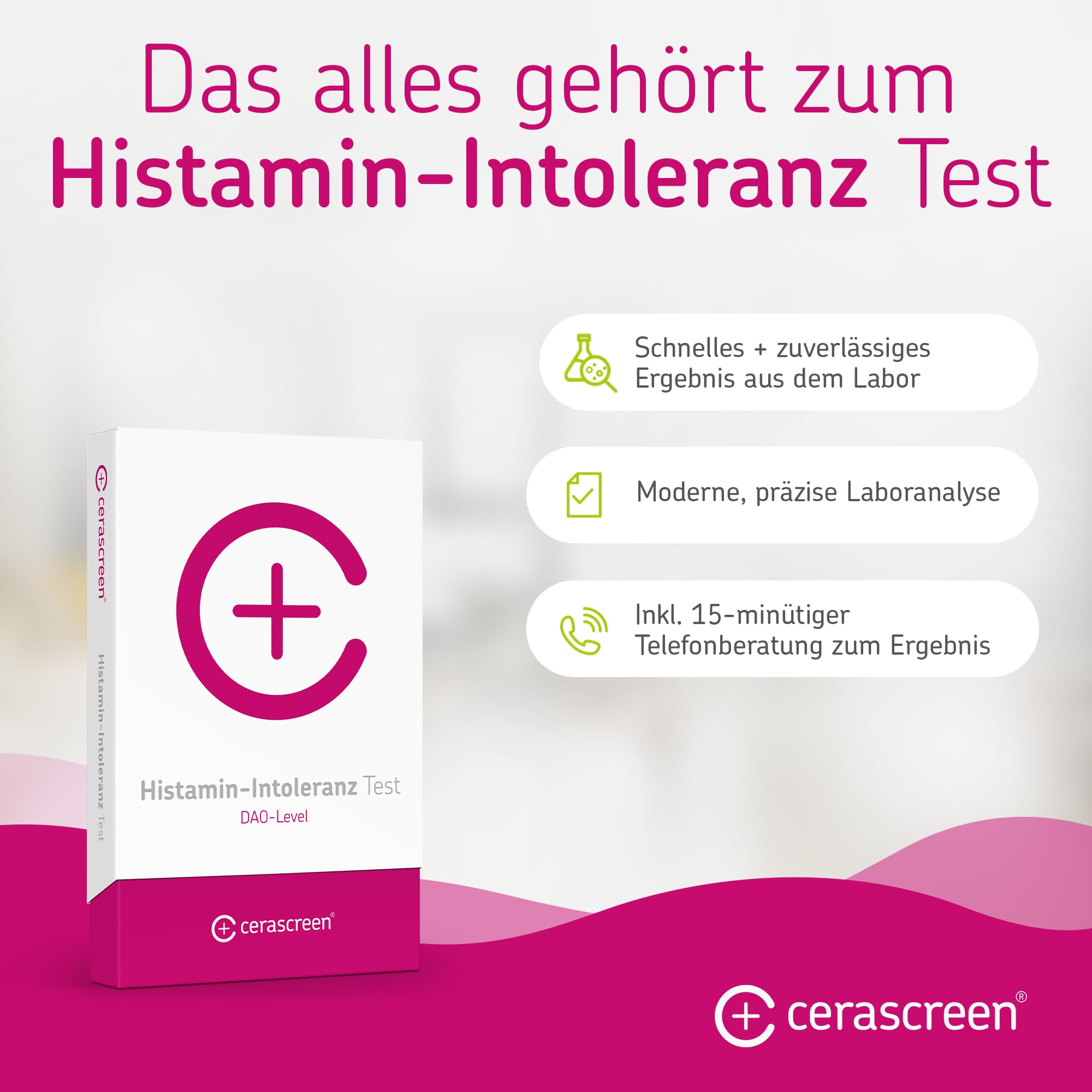 Histamin-Intoleranz Test Kit von CERASCREEN – Histamin-Unverträglichkeit einfach von Zuhause per Selbsttest bestimmen | Diaminoxidase-Wert (DAO) I Zertifiziertes Labor I Detaillierter Ergebnisbericht