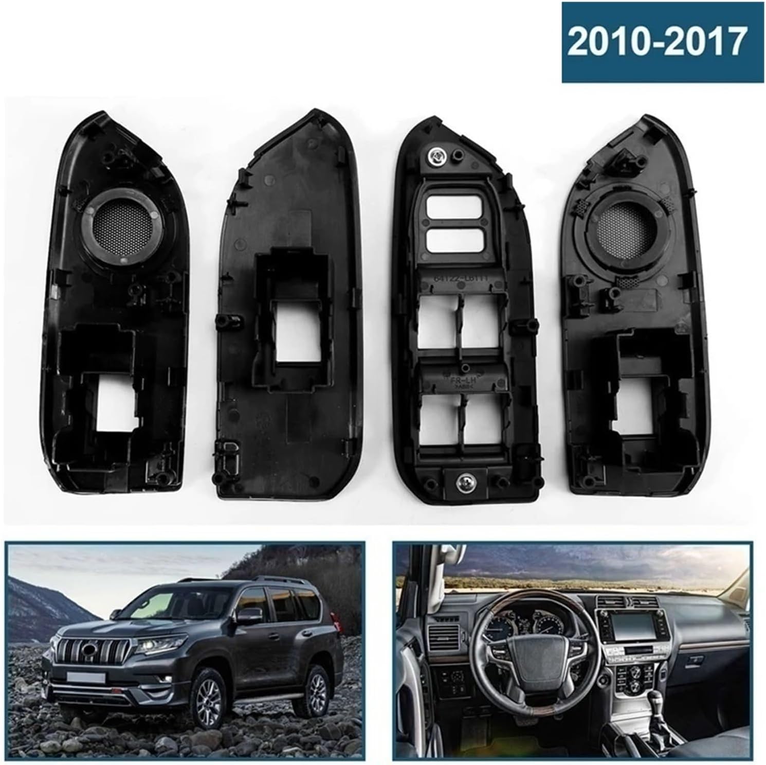 1Set LHD Power Window Lifter Switch Panel Cover Compatible For Toyota Land Cruiser 74272-60230 74272-60240 74271-60230