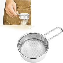 304 Stainless Steel Flour Sifter Sieve Strainer Flour Bread Crumbs Matcha Powder Cocoa Powder Sugar Strainer Baking Tools Kitchen Utensils Home Use (1)