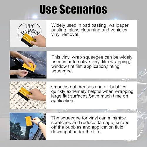 Miniatura 13 de 2 espátulas de fieltro de plástico, herramienta de enjugador de fieltro con borde de fieltro, escobilla de calcomanías para quitar burbujas