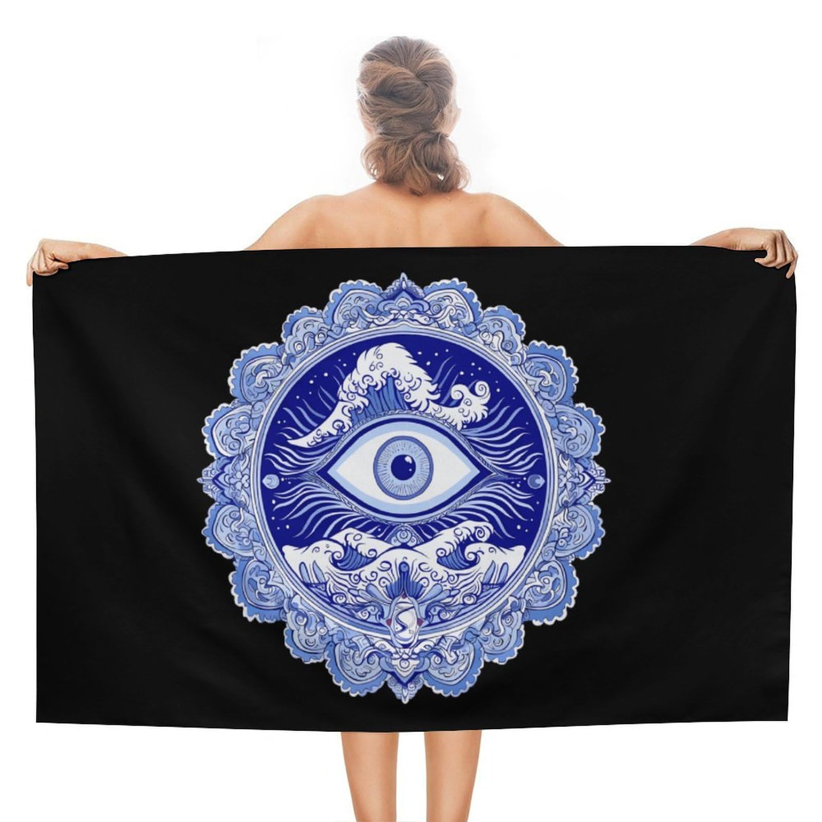 CGSBNGHA Matiasma Evil Eye Beach Towels Soft Bathroom Bath Pool Swim Towels for Women Men