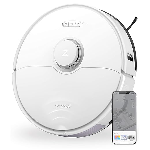 Roborock S7 Robot met Alexa 2500Pa App Monitoring Multi-Level Mapping Tapijtdetectie Drijvende vloeren borstel Automatisch heffen Intelligente stofzuiger voor huisdieren, harde, wit