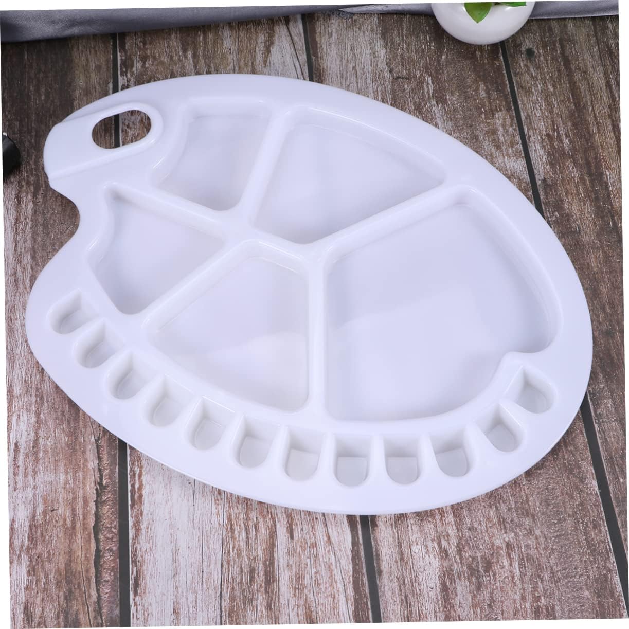 White 18 Grid Paint Tray with Thumb Hole for Beginners