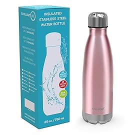 CHILLOUT LIFE Stainless Steel Water Bottle: 25 oz Double Wall Insulated Cola Bottle Shape for Cold and Warm Drinks, BPA Free Metal Sports Bottle