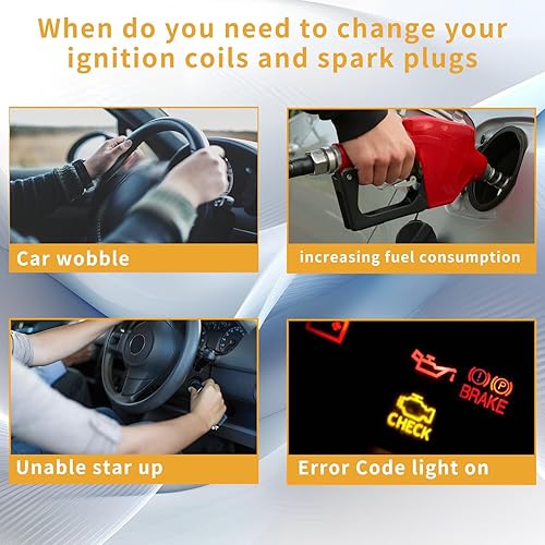 Miniatura 6 de Paquete de bobina de encendido UF596 y bujía de iridio 93501 compatible con Toyota Corolla Matrix Prius C-HR 2009-2014, Pontiac Vibe, Scion xD,