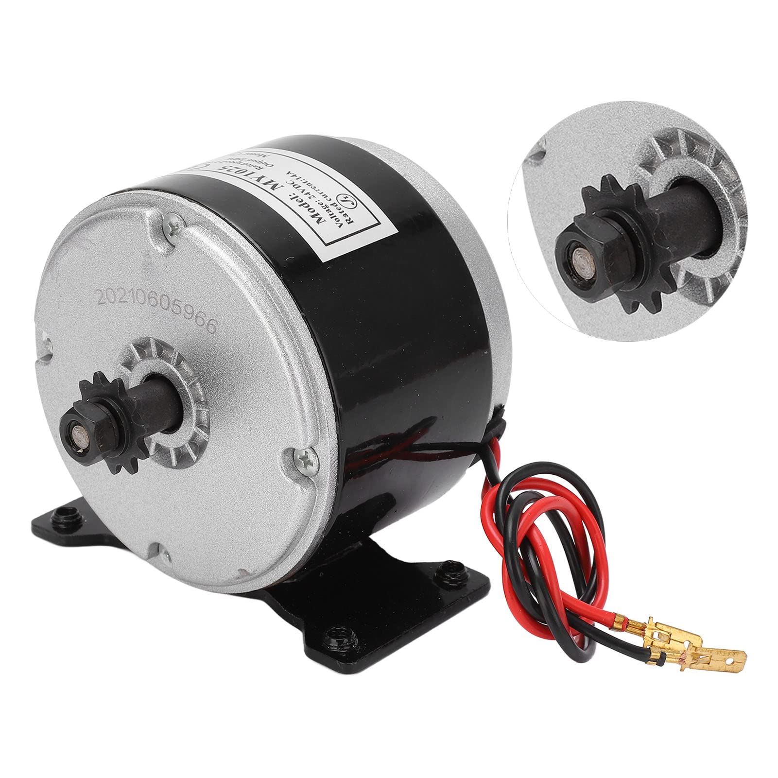BuyWeek Motore Spazzolato Motoriduttore, MY1025 24V 250W 14A 2750 RPM Alluminio per Scooter Elettrico
