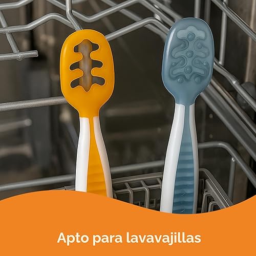 Miniatura 3 de NumNum Juego de cucharas para bebé, utensilios esenciales Pre-Spoon GOOtensils para 6+ meses, cucharas de autoalimentación de primera etapa