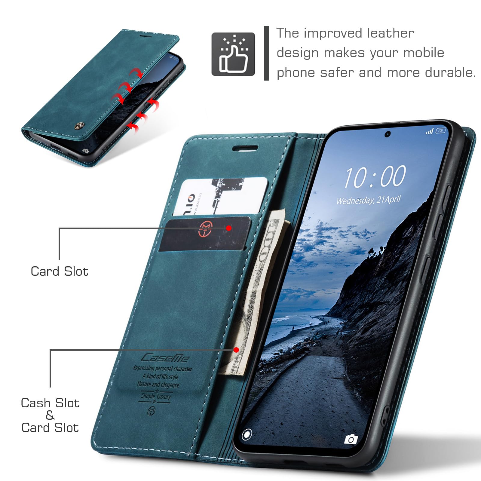 SEAHAI Custodia Portafoglio In Pelle Per Xiaomi Redmi Note 12S 4G – Con Slot Carte, Stand E Chiusura Magnetica, Rosa