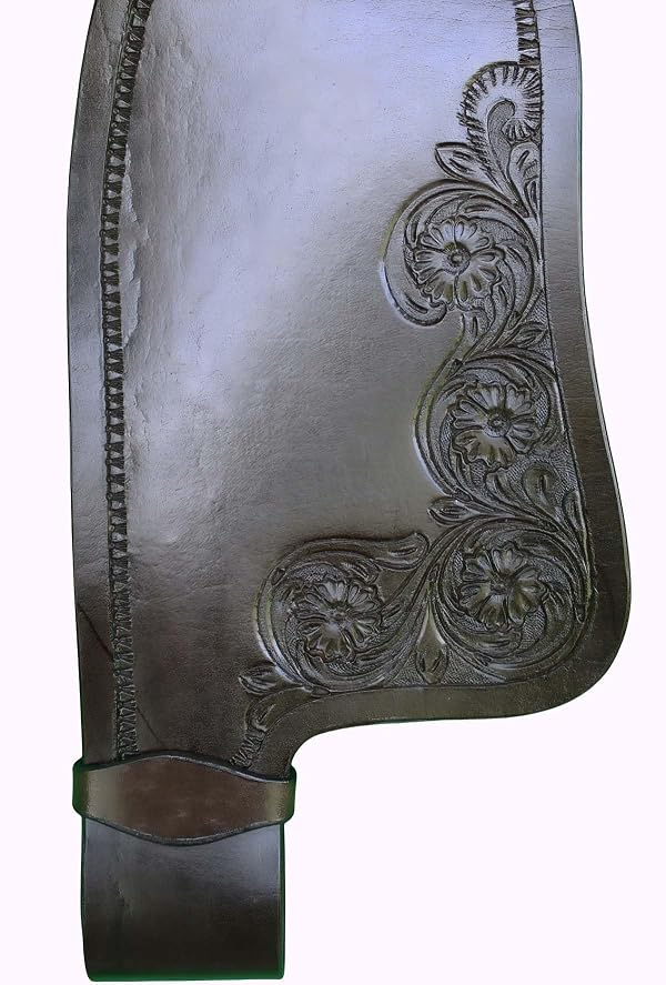 CHALLENGER Horse Western Adult Tooled Brown Leather Replacement Saddle Fenders 5211DB by CHALLENGER - Image 4