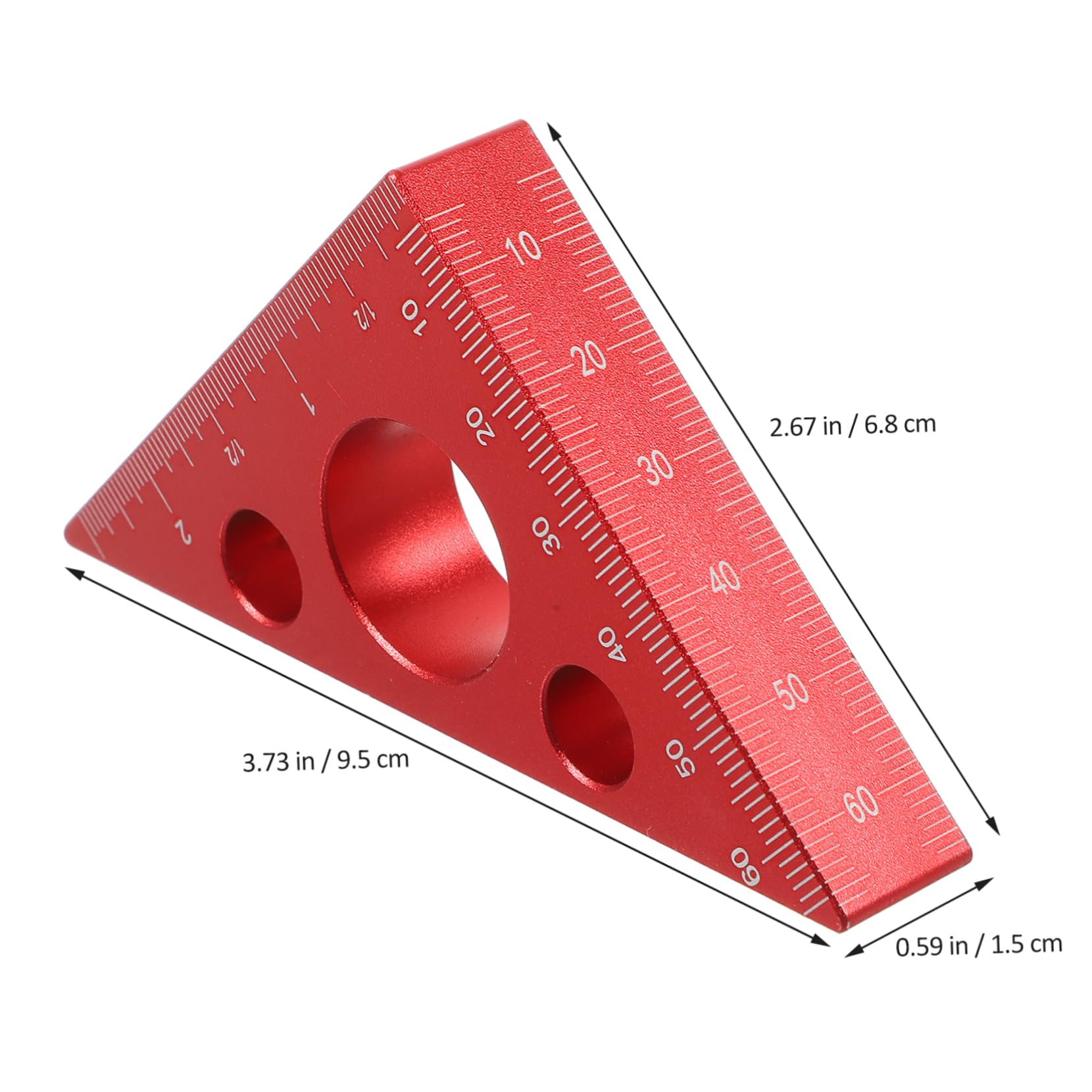 Holibanna 2 Piezas Regla De Carpintería Engrosada Carpinteros Regla Métrica Herramientas Para Trabajar La Madera De Ángulo Gobernante Triangular De Carpintero Rojo