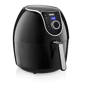 Princess 182055 Freidora sin aceite, 5,2 L, Ahorra hasta un 62,2% de energía, pantalla digital con botón y táctil, 8 programas, sin BPA ni PFOA, tiempo y temperatura ajustables, 30 Recetas PDF