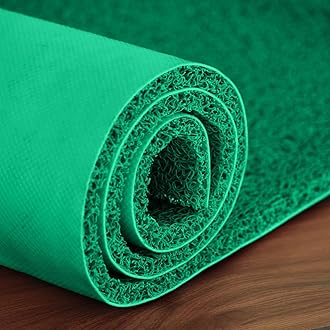 Lifekrafts PVC Cushion Noodle Floor Rectangular Mat for Entryways | 2ft x 3ft Green | Durable Non-Slip Waterproof Doormat for Home Entrance, Patio & Outdoor Use