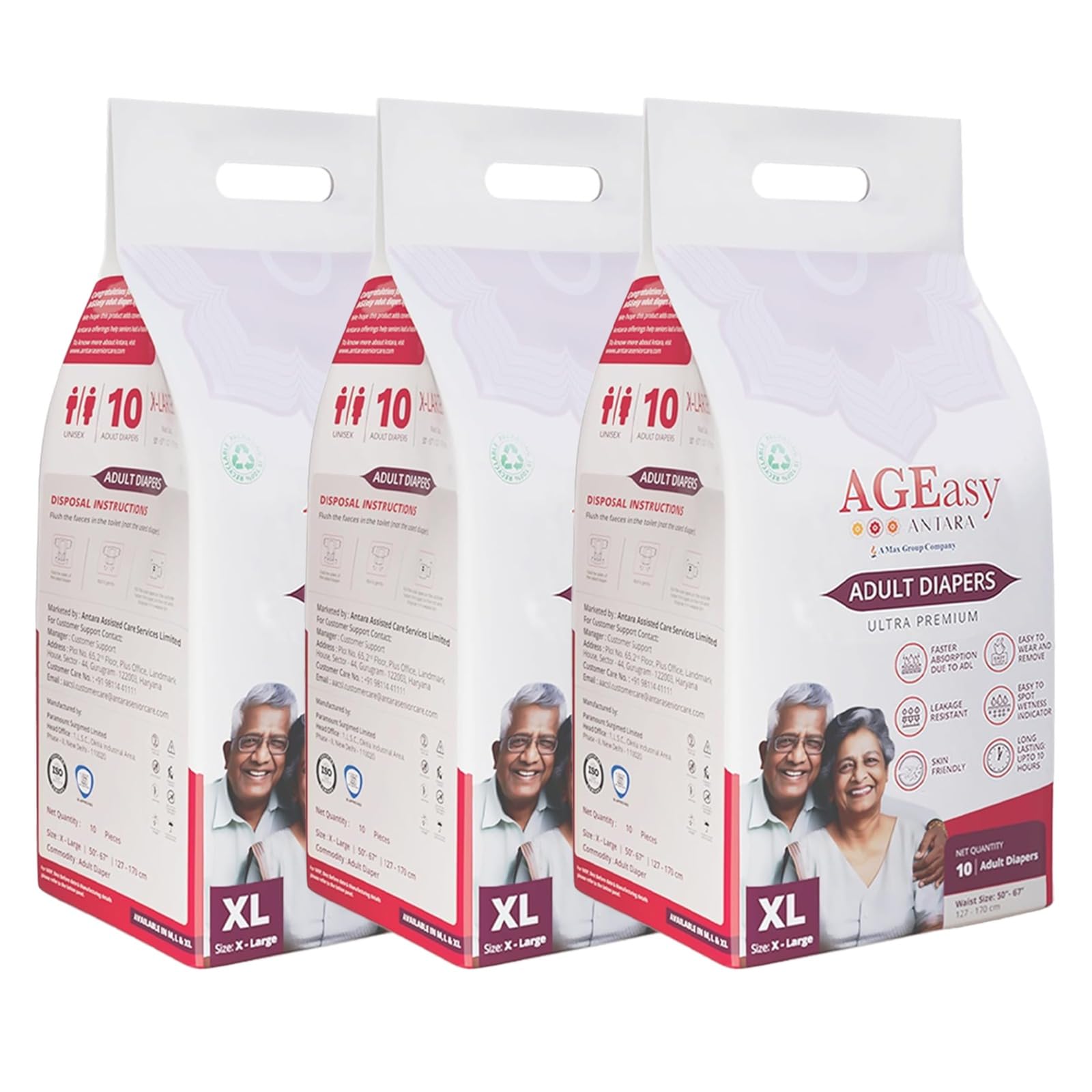 AGEasy (Max Group) Unisex Adult Diapers | Tape Style Diapers | Pack of 3 (Count 30) (XL) (B0D7LVQ36B) Amazon Price History, Amazon Price Tracker