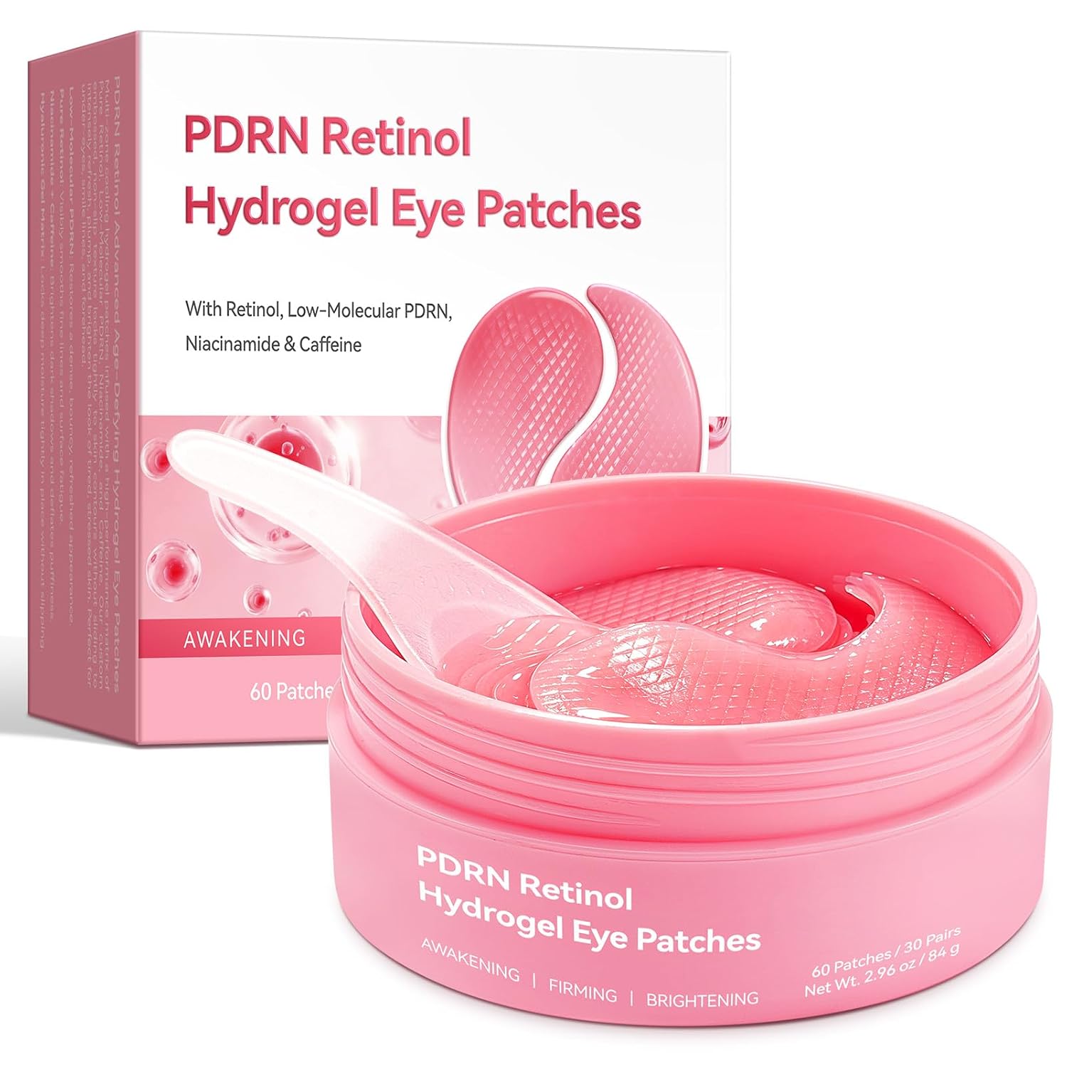 PDRN Retinol Hydrogel Eye Patches for Dark Circles & Puffiness - 30 Pairs
