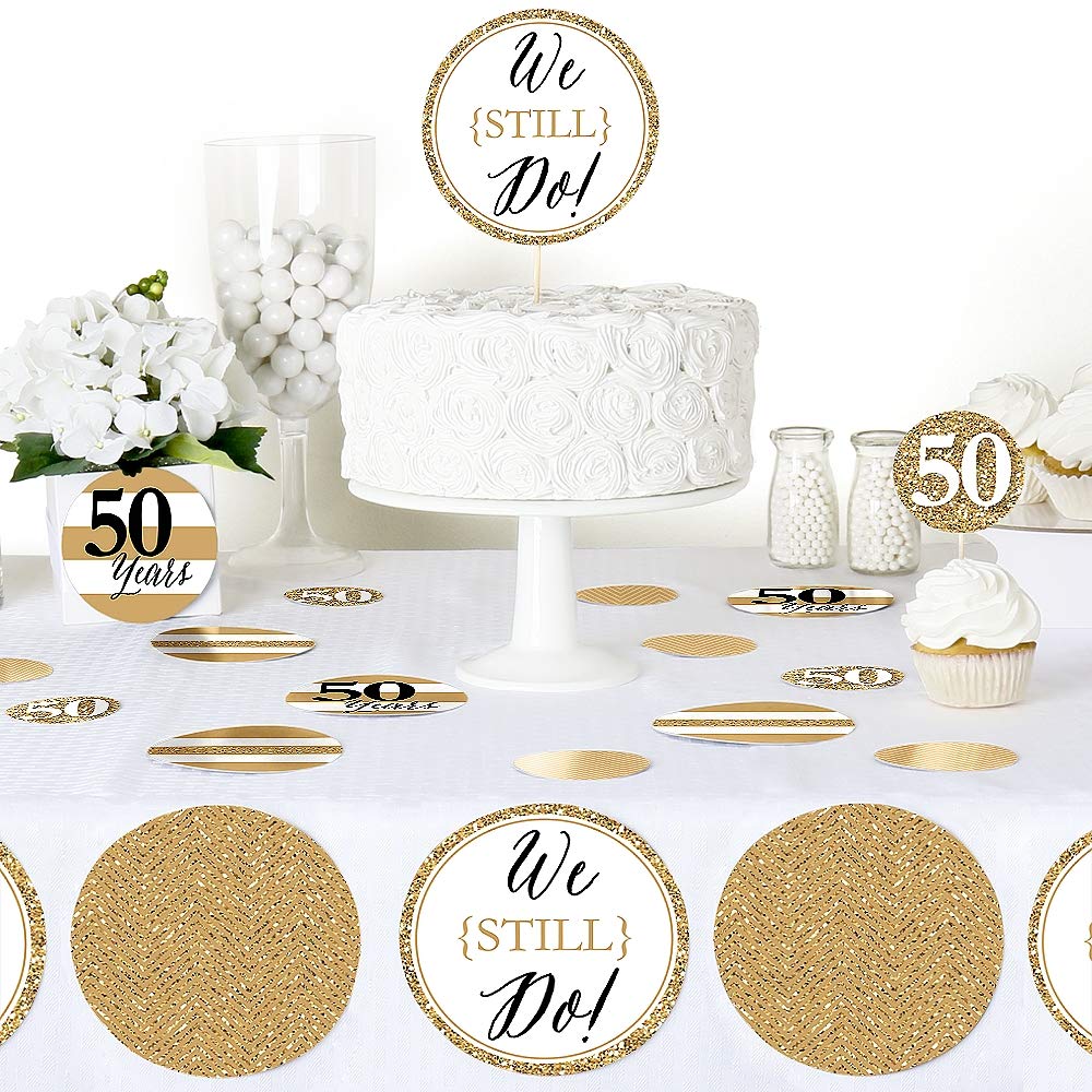 Adorno Para Tarta Con Purpurina Dorada Para El 50.º Aniversario De
